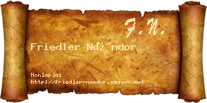 Friedler Nándor névjegykártya