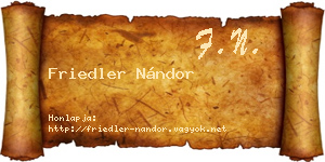Friedler Nándor névjegykártya