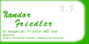 nandor friedler business card